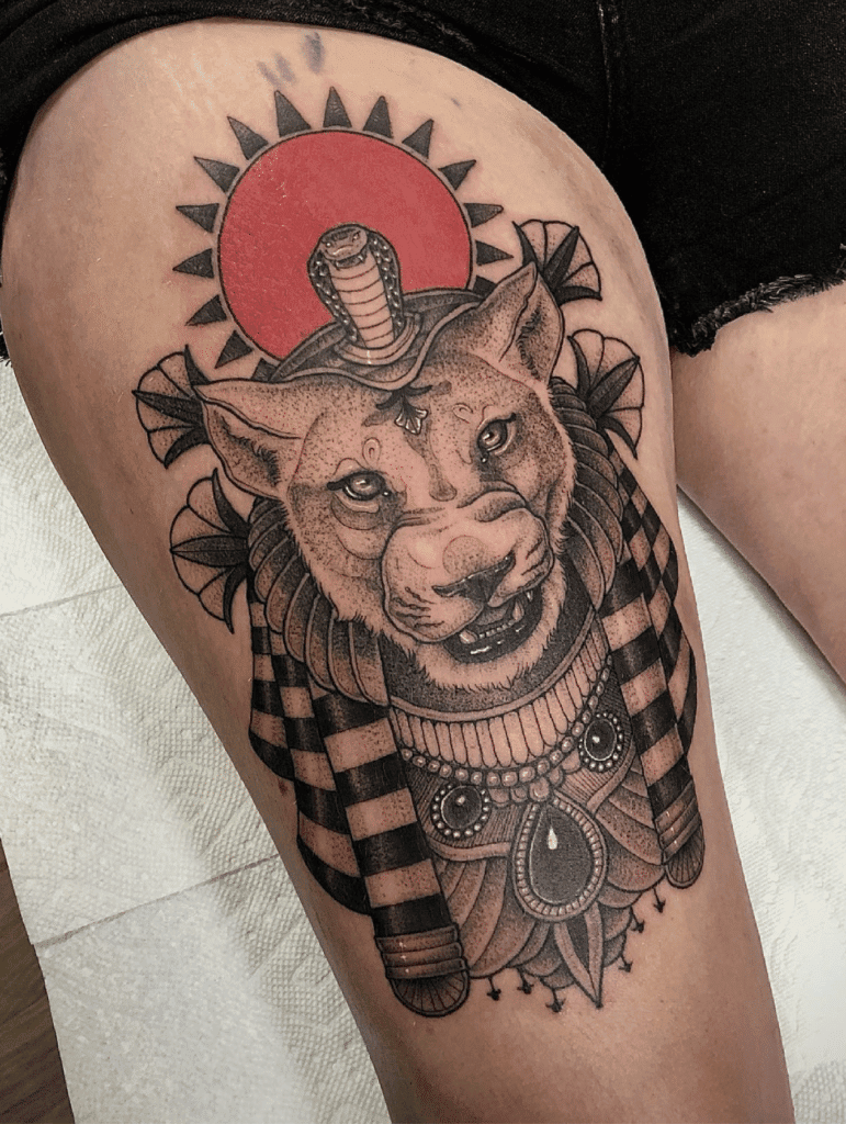 Sekhmet Lion Egyptian Mythology Tattoo