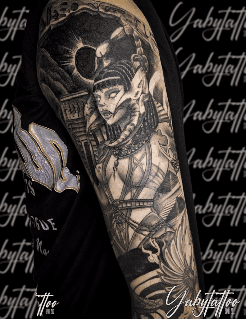 Serket Sleeve Egyptian Mythology Tattoo
