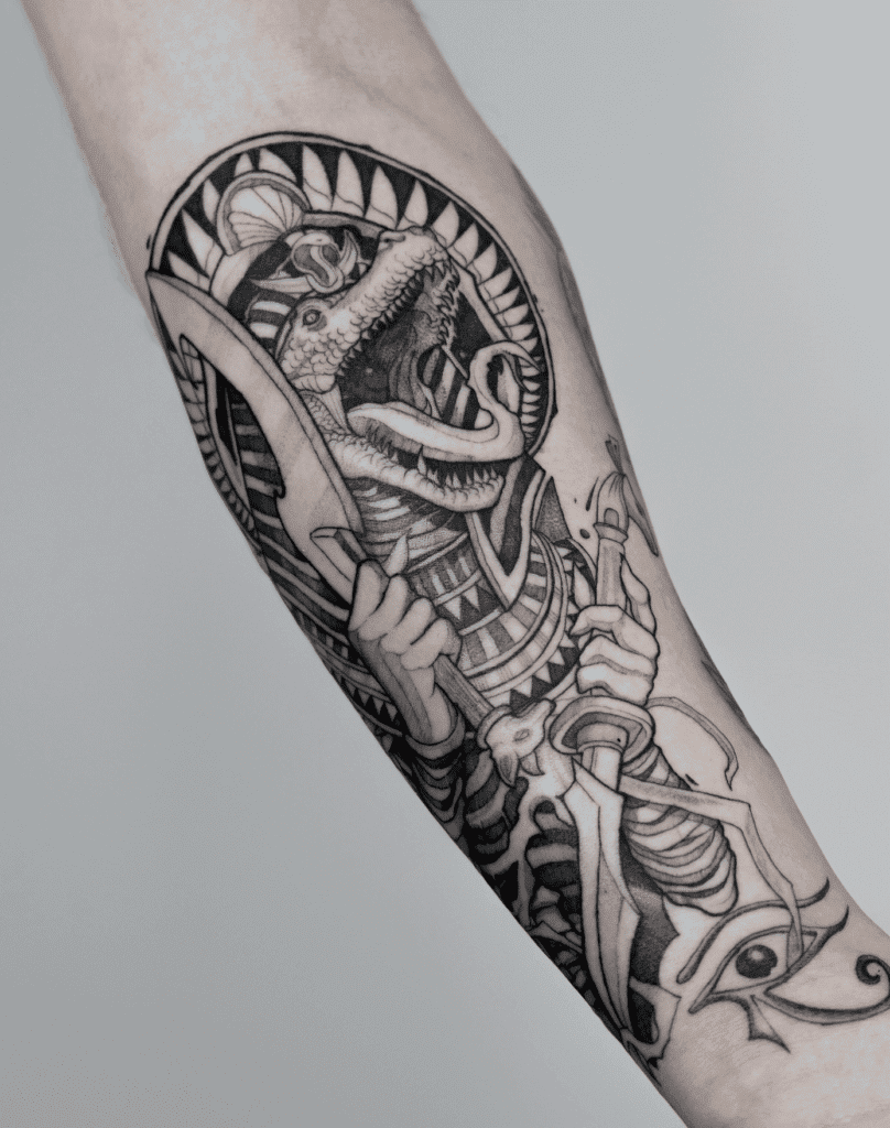 Sobek Blade Egyptian Mythology Tattoo