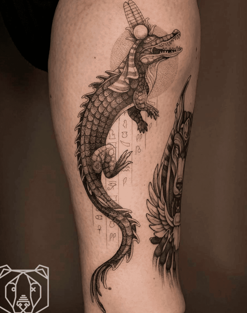 Sobek Crocodile Egyptian Mythology Tattoo