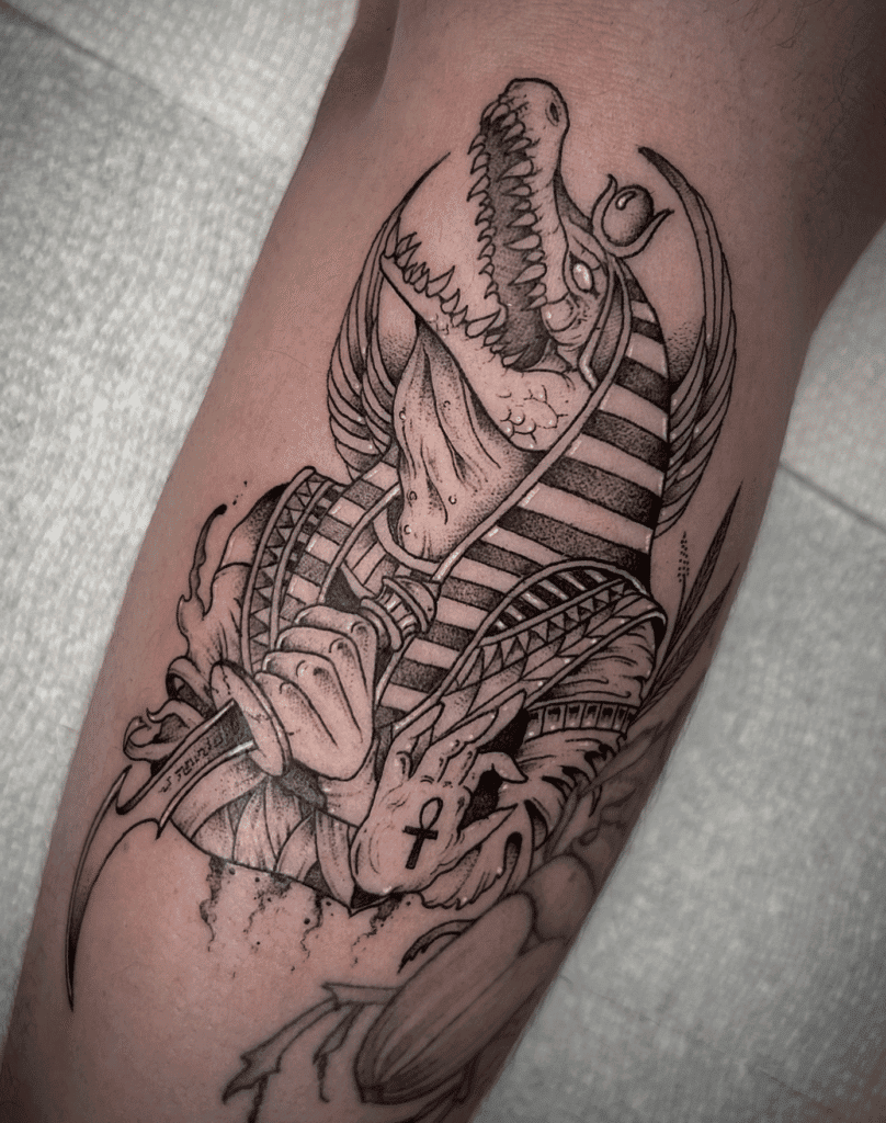 Sobek Shout Egyptian Mythology Tattoo