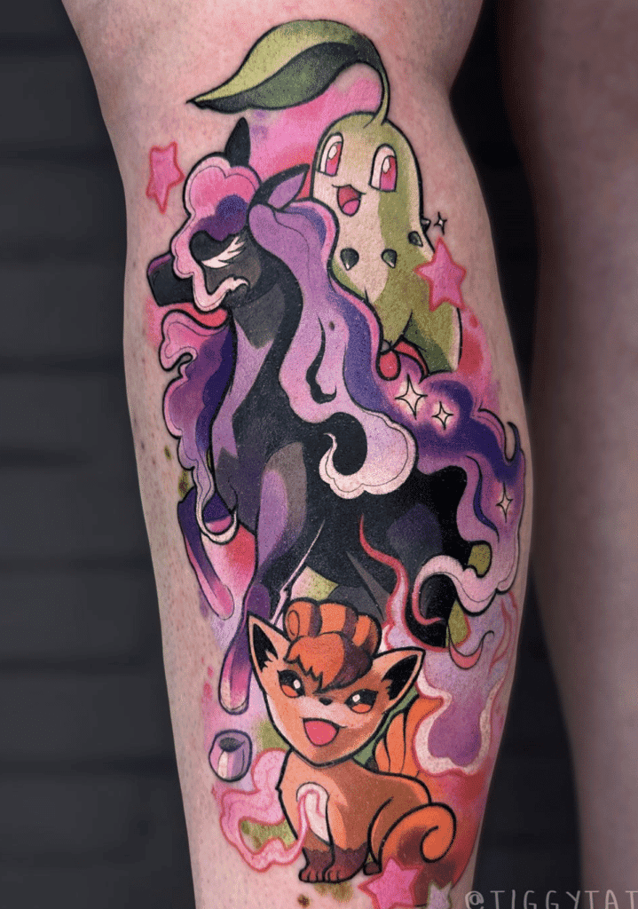 Spectrier Happy Galar Pokémon Tattoo