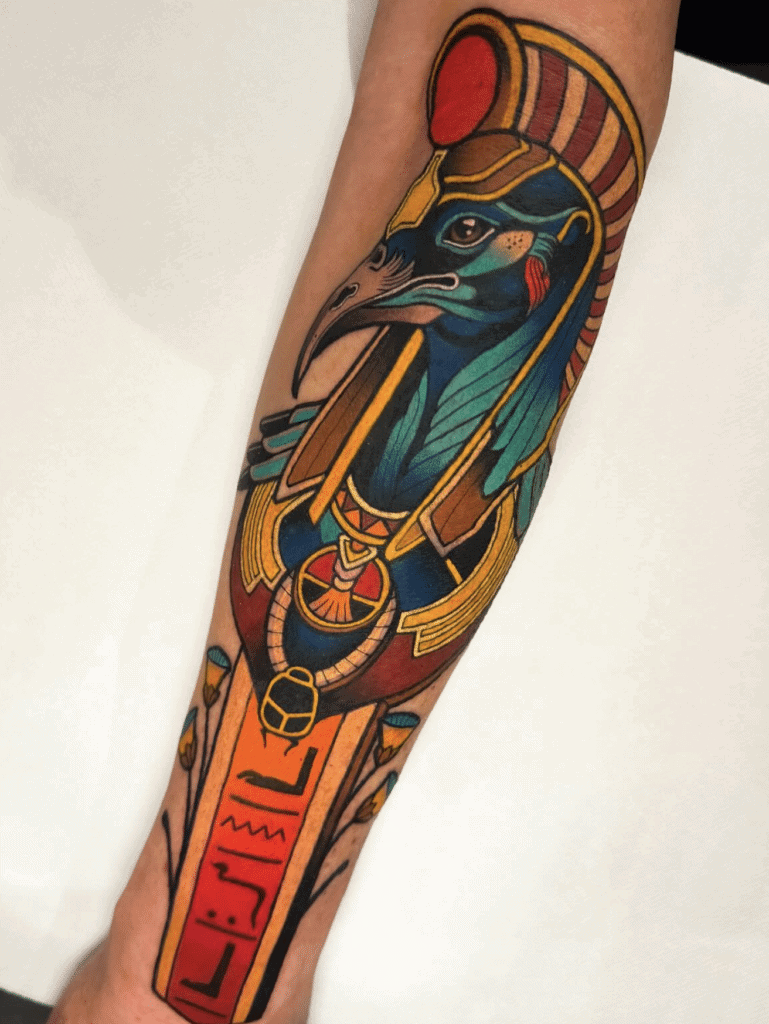 Thoth Crown Egyptian Mythology Tattoo