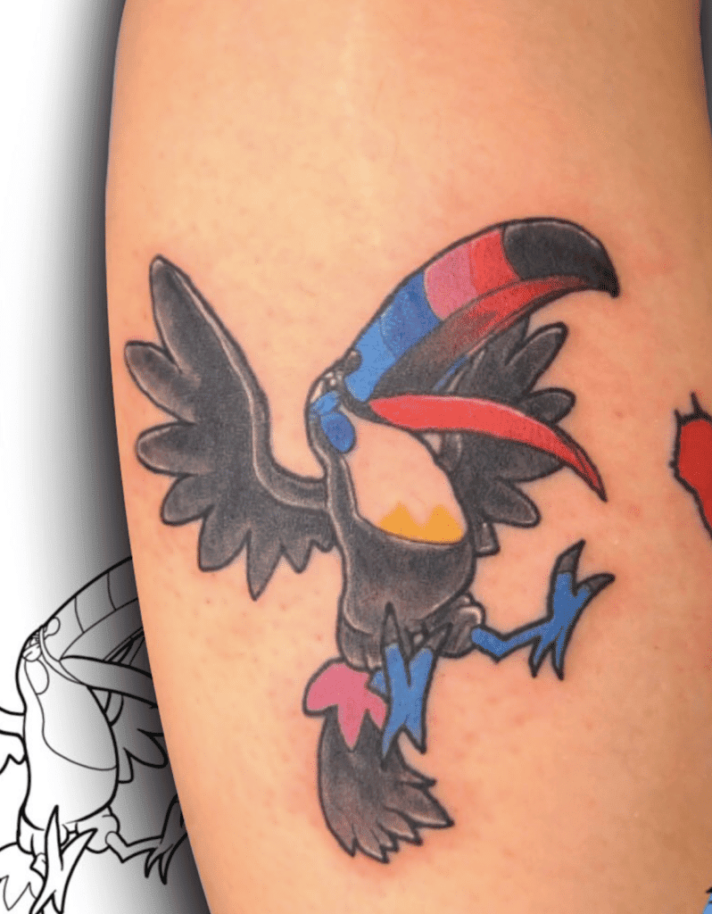 Toucannon Shiny Alola Pokémon Tattoo