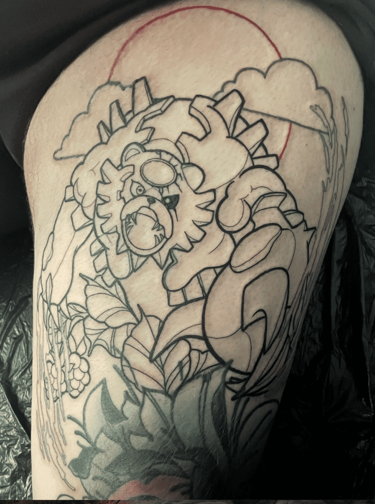 Ursaluna Hisui Angry Pokémon Tattoo