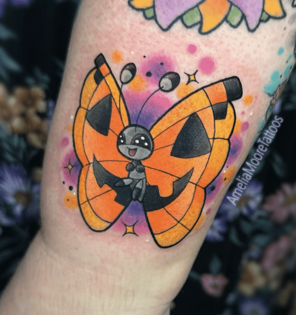 Vivillon Halloween Kalos Pokémon Tattoo