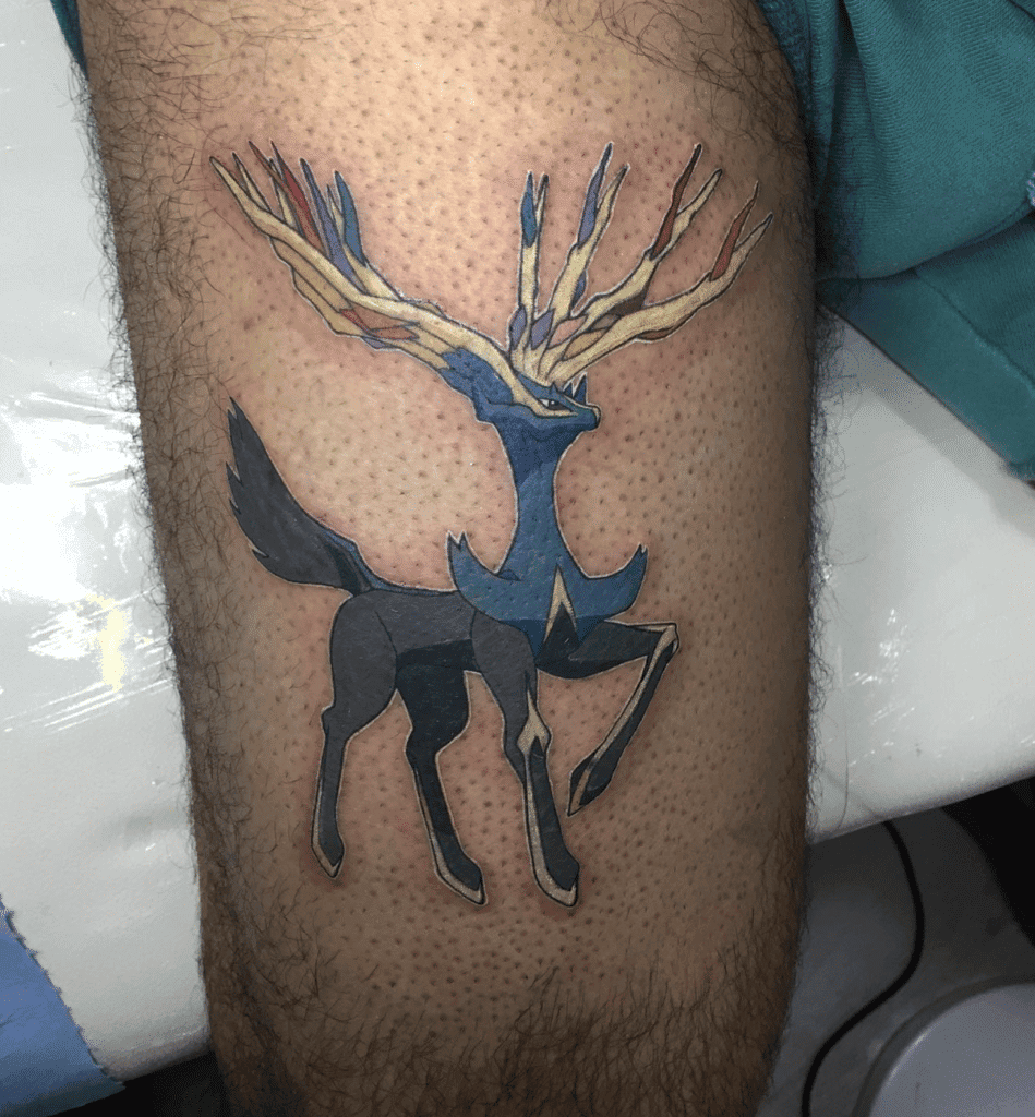 Xerneas Classic Kalos Pokémon Tattoo