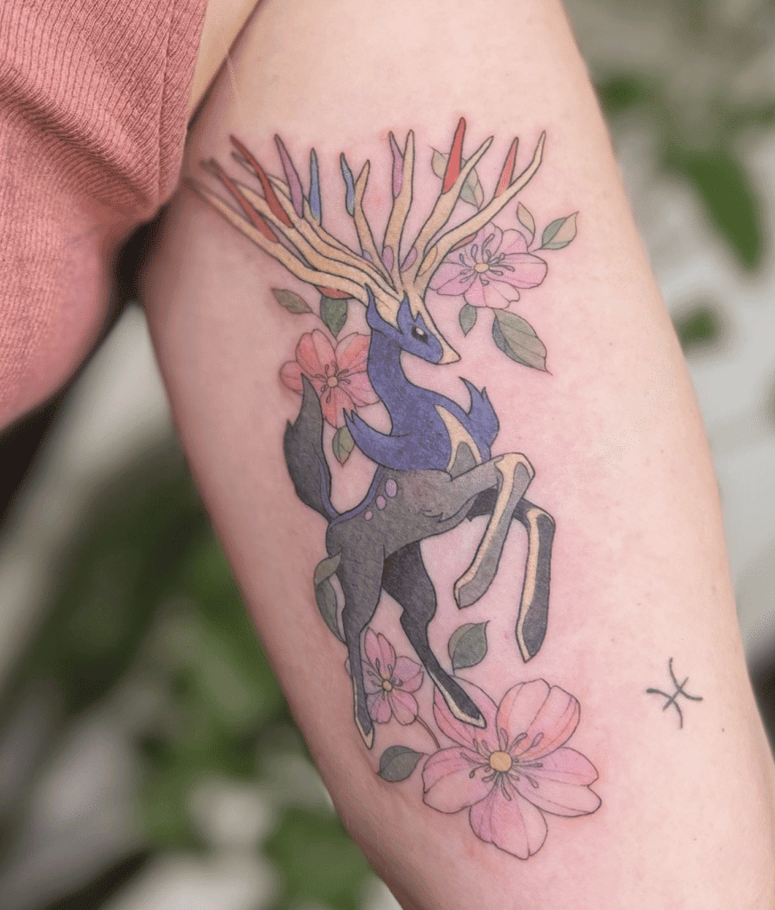 Xerneas Flower Kalos Pokémon Tattoo