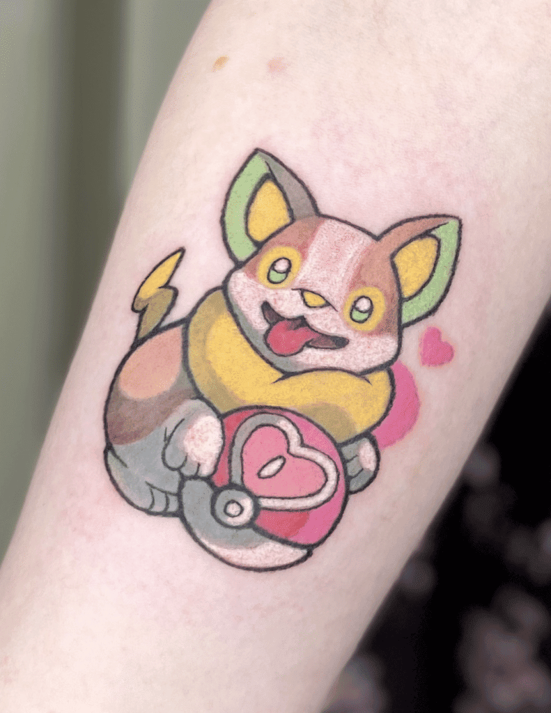 Yamper Pokéball Galar Pokémon Tattoo