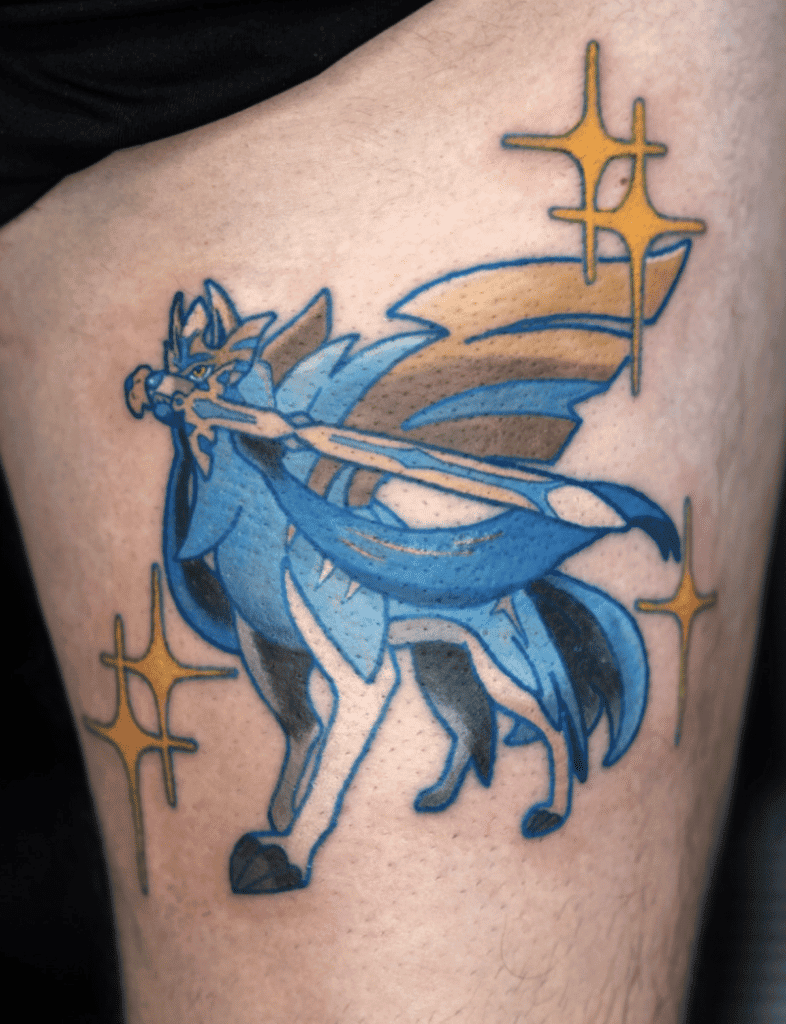Zacian Shiny Galar Pokémon Tattoo
