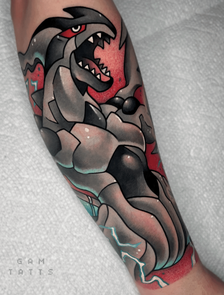 Zekrom Scream Unova Pokémon Tattoo