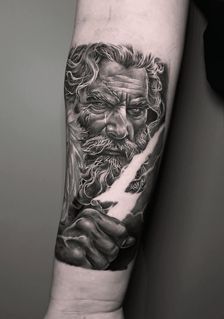 Zeus Bolt Greek Mythology Tattoo