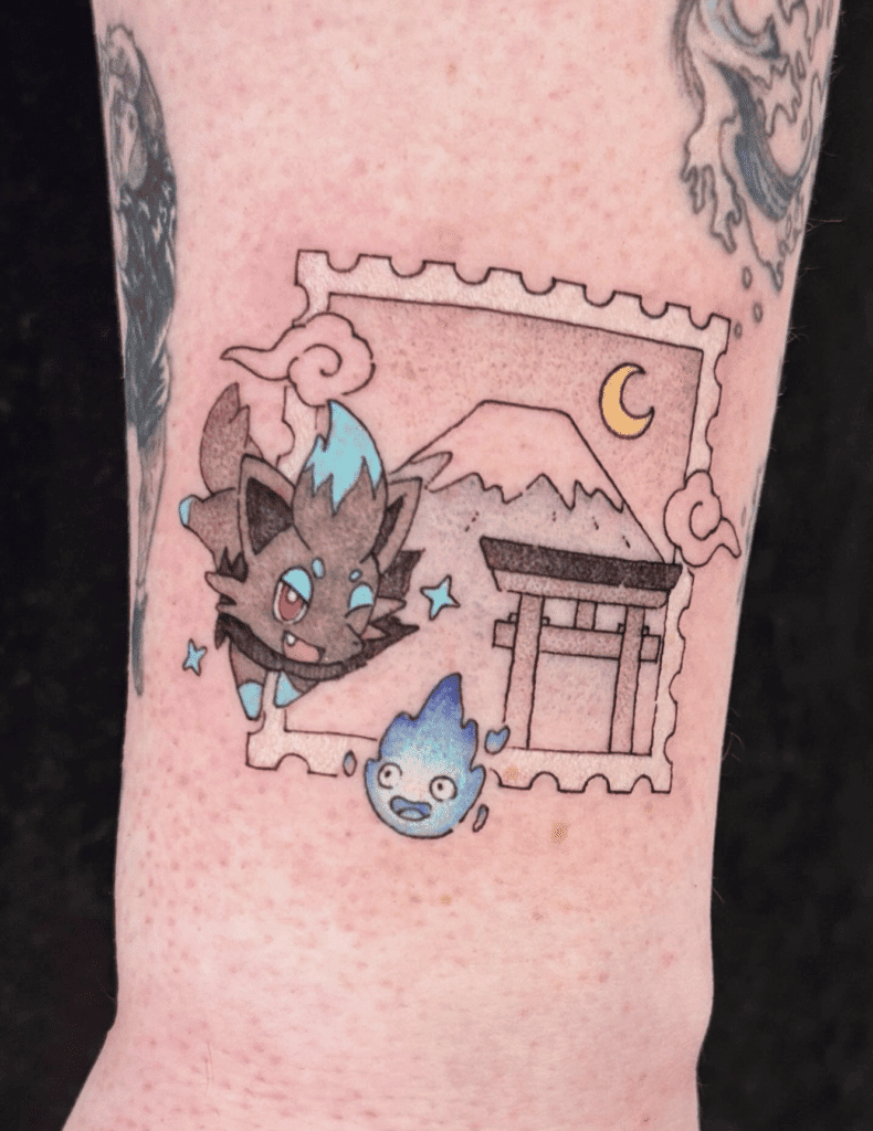 Zorua Stamp Unova Pokémon Tattoo