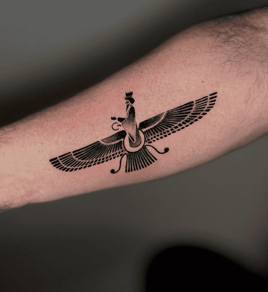 Ahura Mazda Small Persian Mythology Tattoo