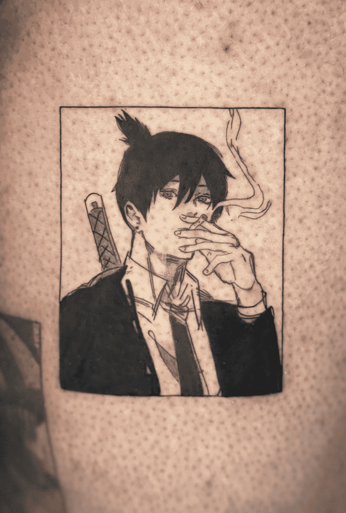 Aki Smoke Chainsaw Man Tattoo