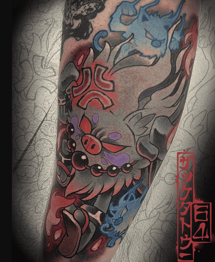 Annihilape Angry Paldea Pokémon Tattoo