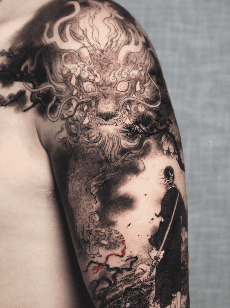 Bai Ze God Chinese Mythology Tattoo