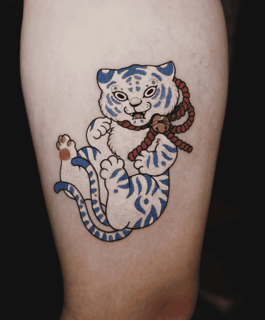 Báihǔ Cute Chinese Mythology Tattoo