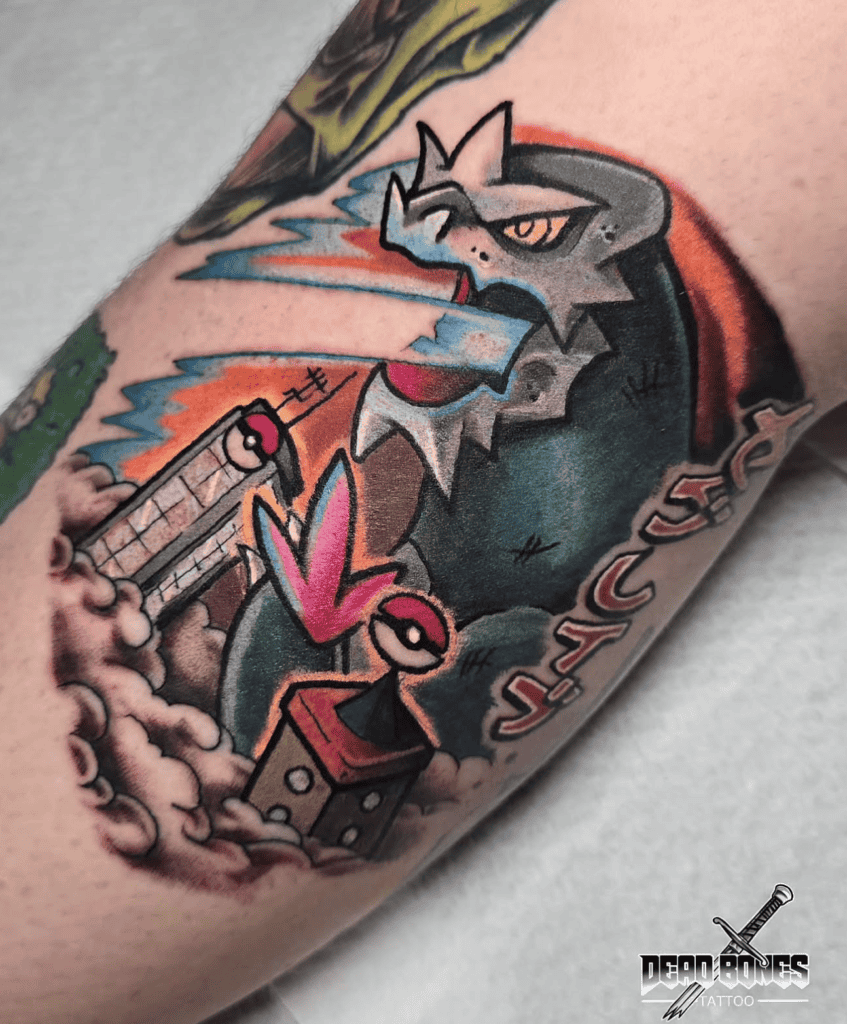 Baxcalibur Attack Paldea Pokémon Tattoo
