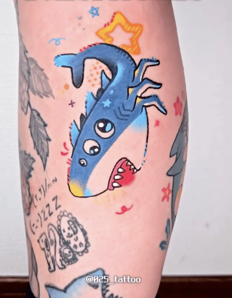 Beam Cute Chainsaw Man Tattoo