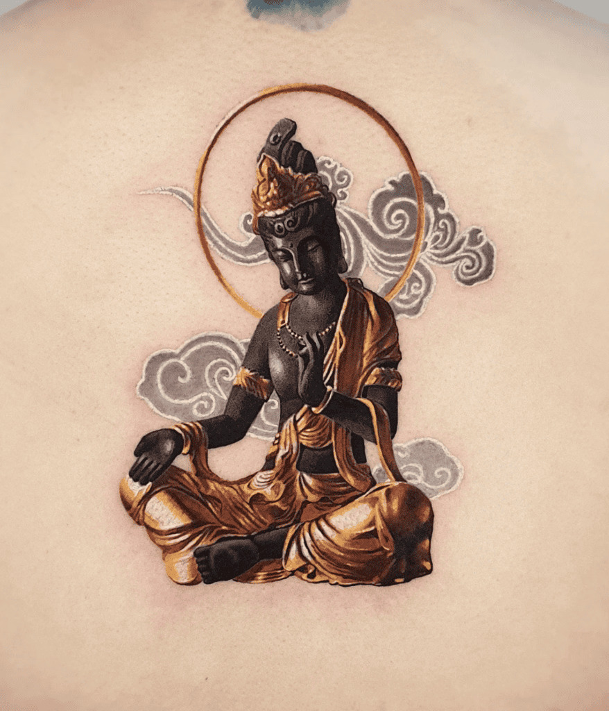 Buddha Gold Chinese Mythology Tattoo
