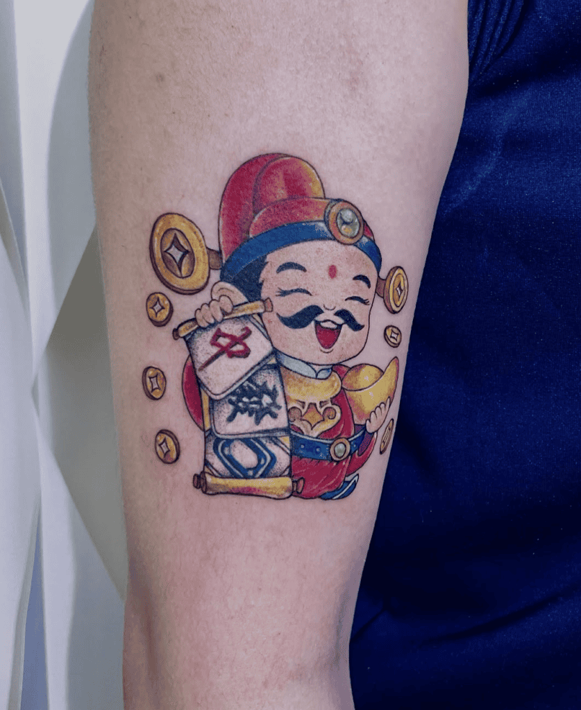 Caishen Cute Chinese Mythology Tattoo