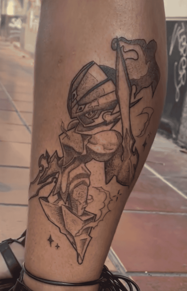 Ceruledge Simple Paldea Pokémon Tattoo