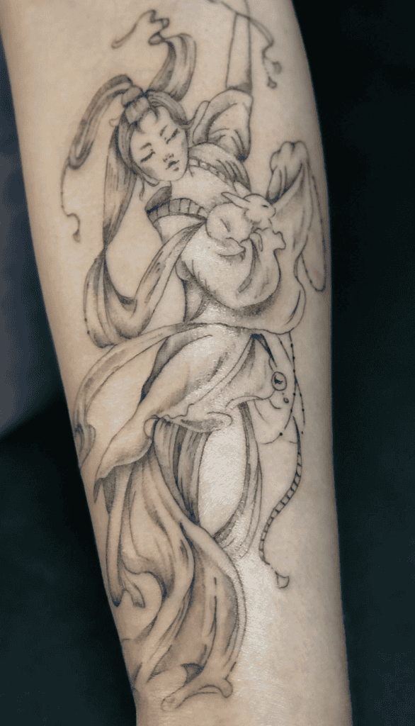 Chang’e God Chinese Mythology Tattoo