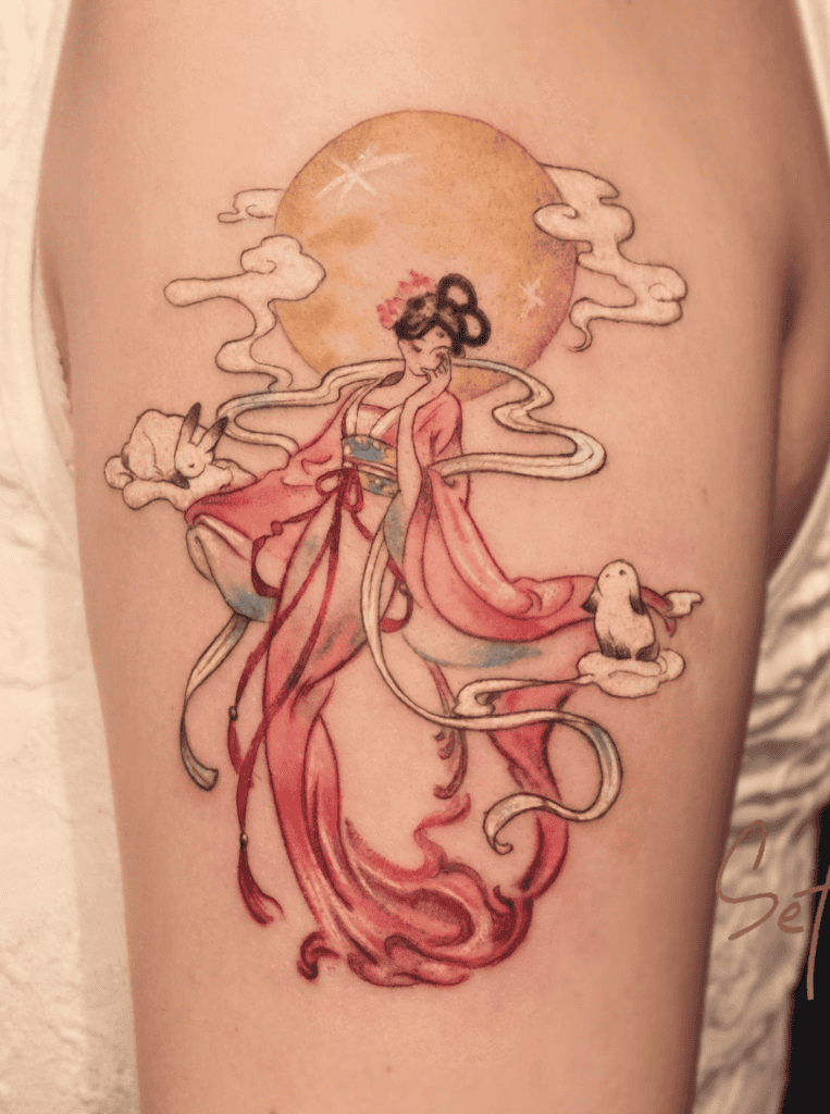 Chang’e Moon Chinese Mythology Tattoo
