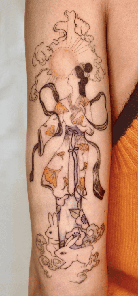 Chang’e Rabbit Chinese Mythology Tattoo