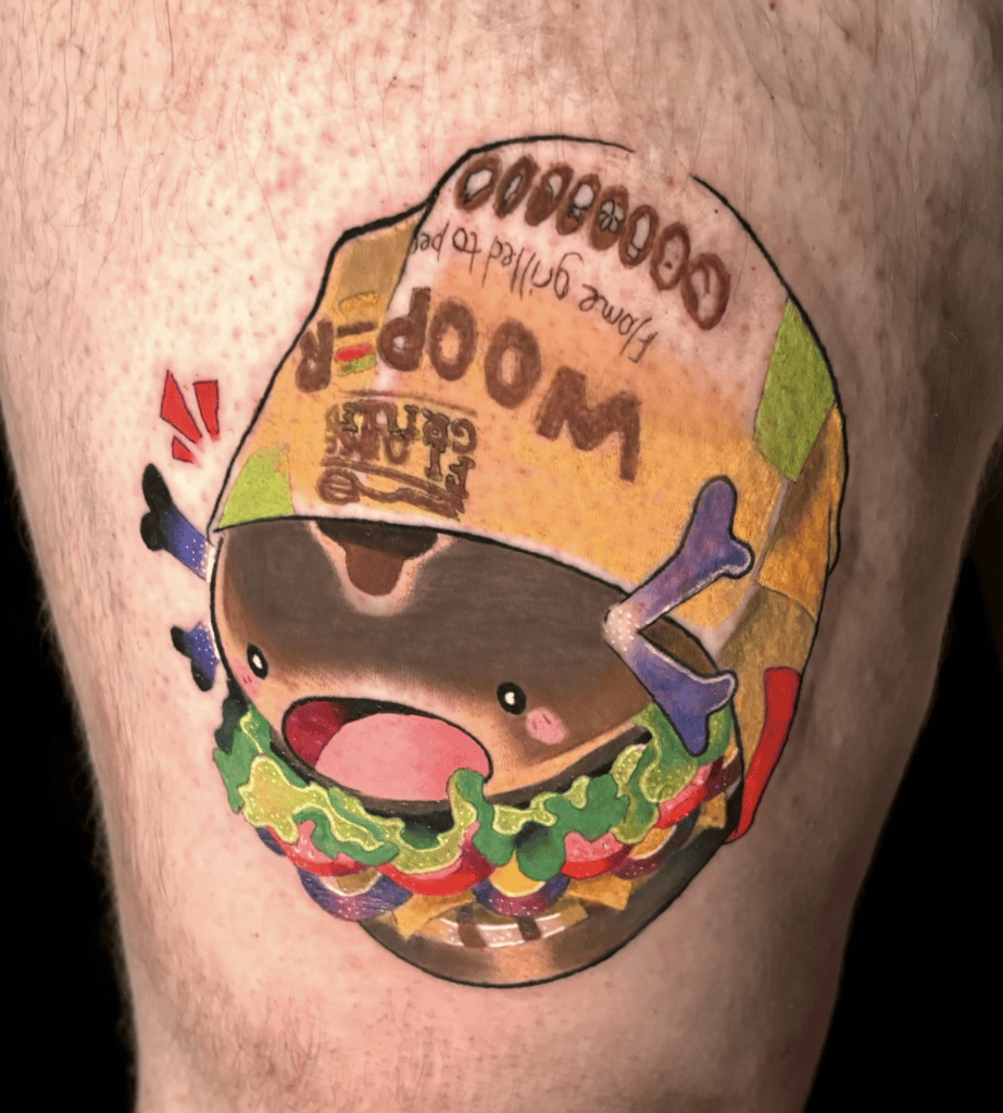 Clodsire Burger Paldea Pokémon Tattoo