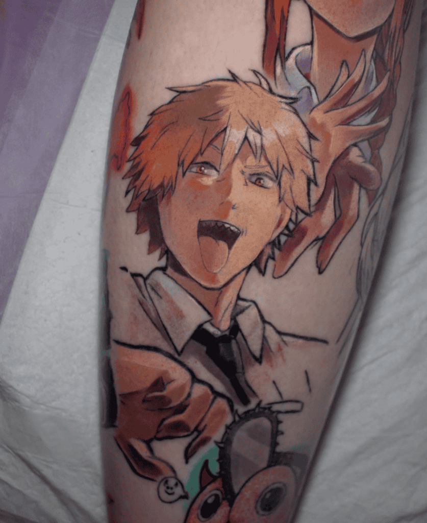 Denji Chainsaw Human Man Tattoo
