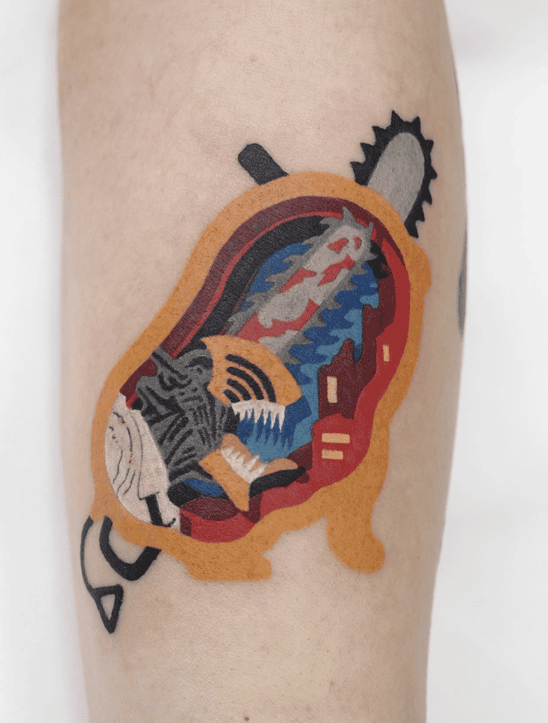 Denji Chainsaw Pochita Man Tattoo