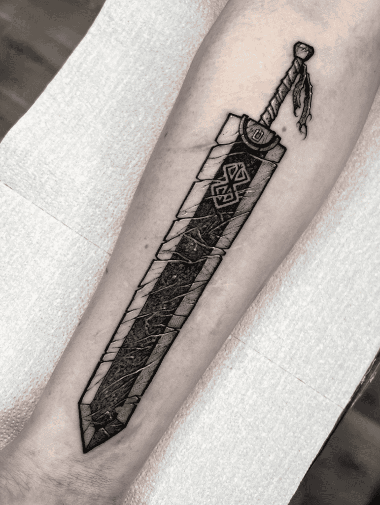 Dragon Slayer Damaged Beserk Tattoo