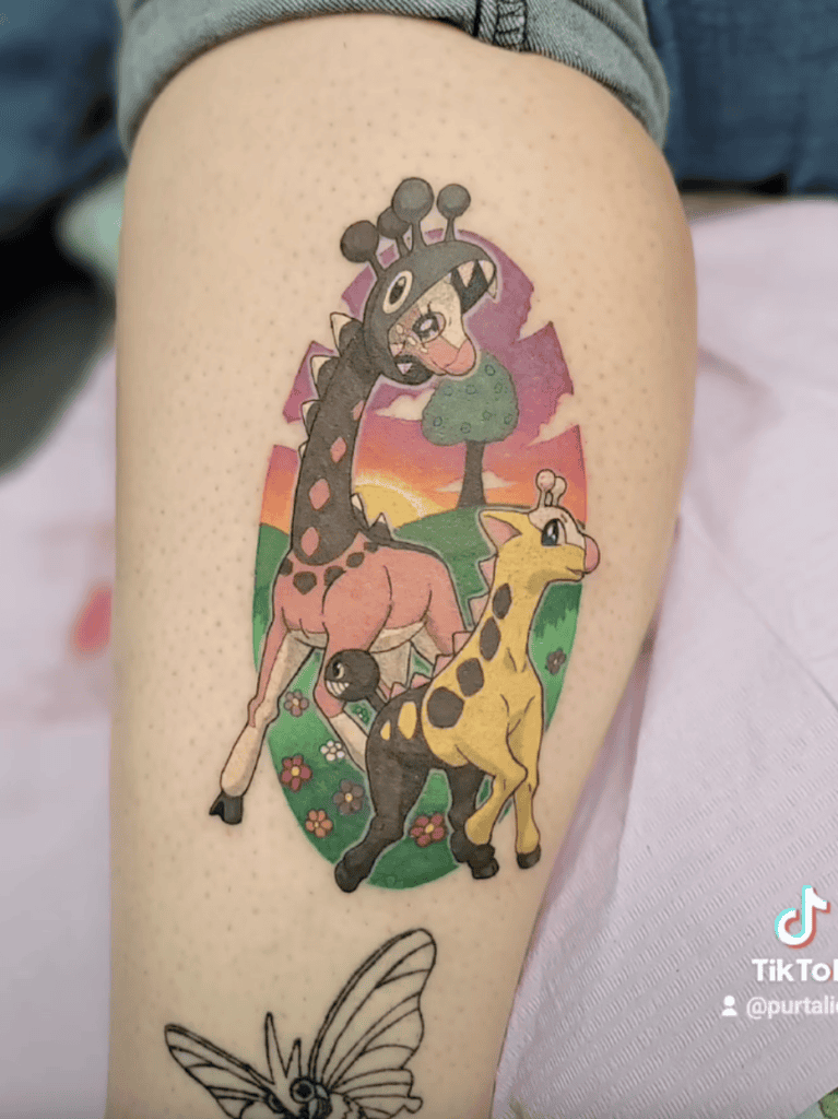 Farigiraf Family Paldea Pokémon Tattoo