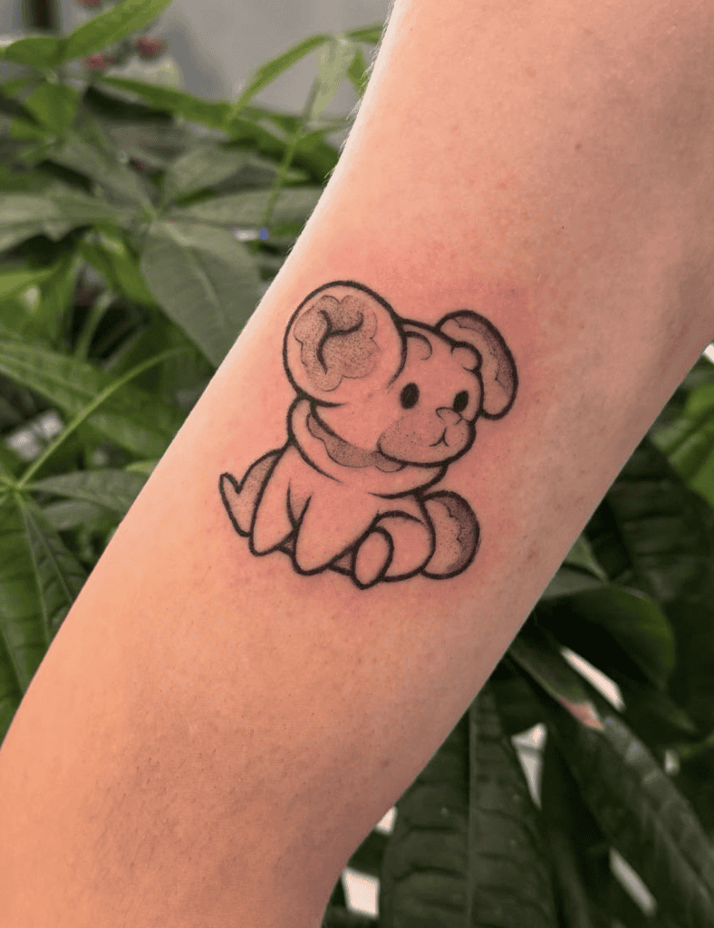 Fidough Sit Paldea Pokémon Tattoo