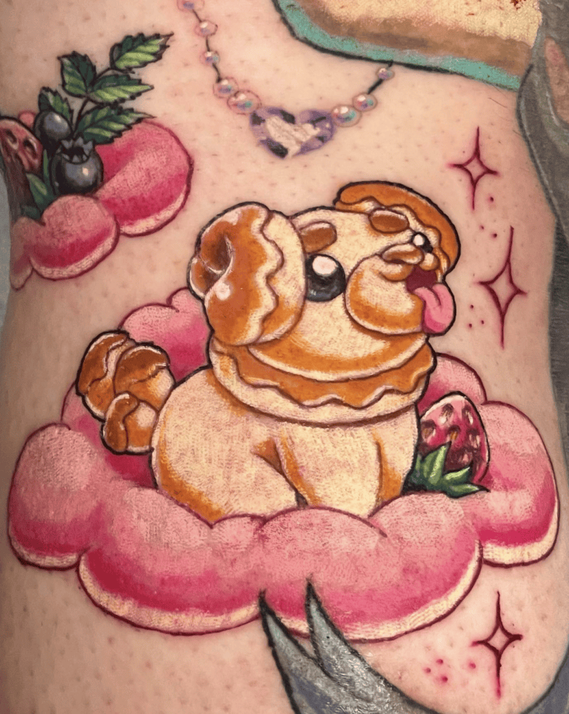 Fidough Strawberry Paldea Pokémon Tattoo