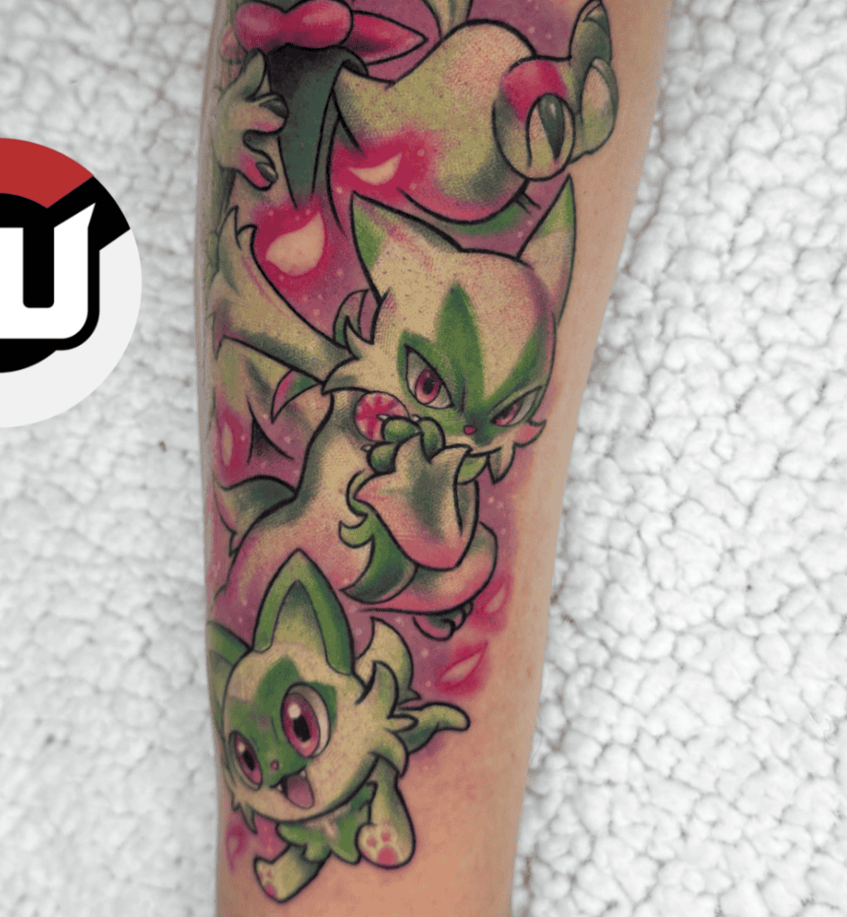 Floragato Dab Paldea Pokémon Tattoo
