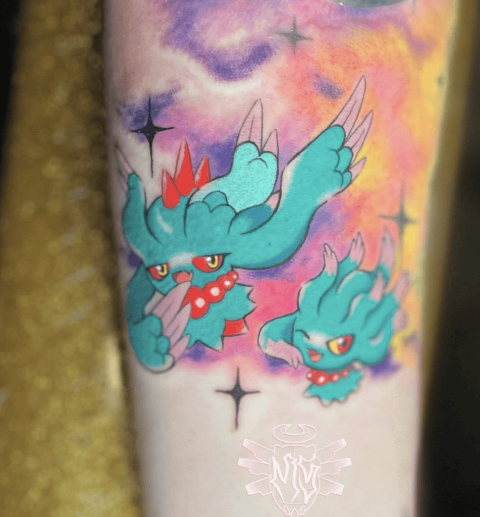 Flutter Mane Family Paldea Pokémon Tattoo