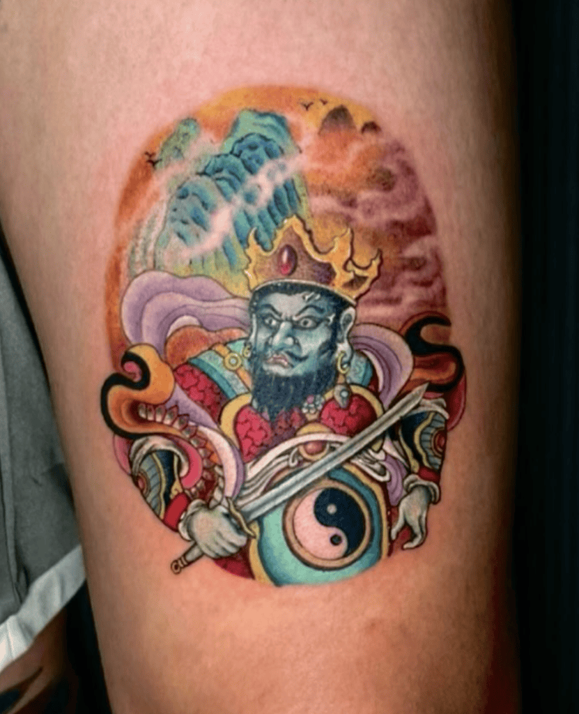 Four Heavenly Kings Colour Chinese Mythology Tattoo