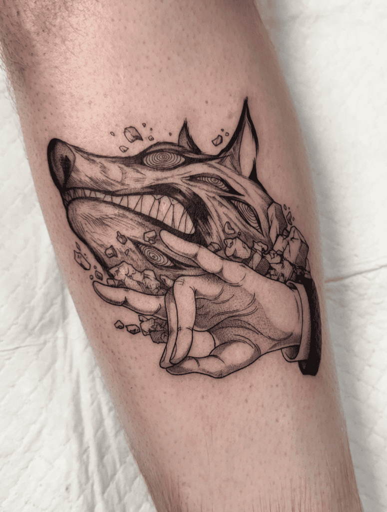 Fox Devil Kon Chainsaw Man Tattoo