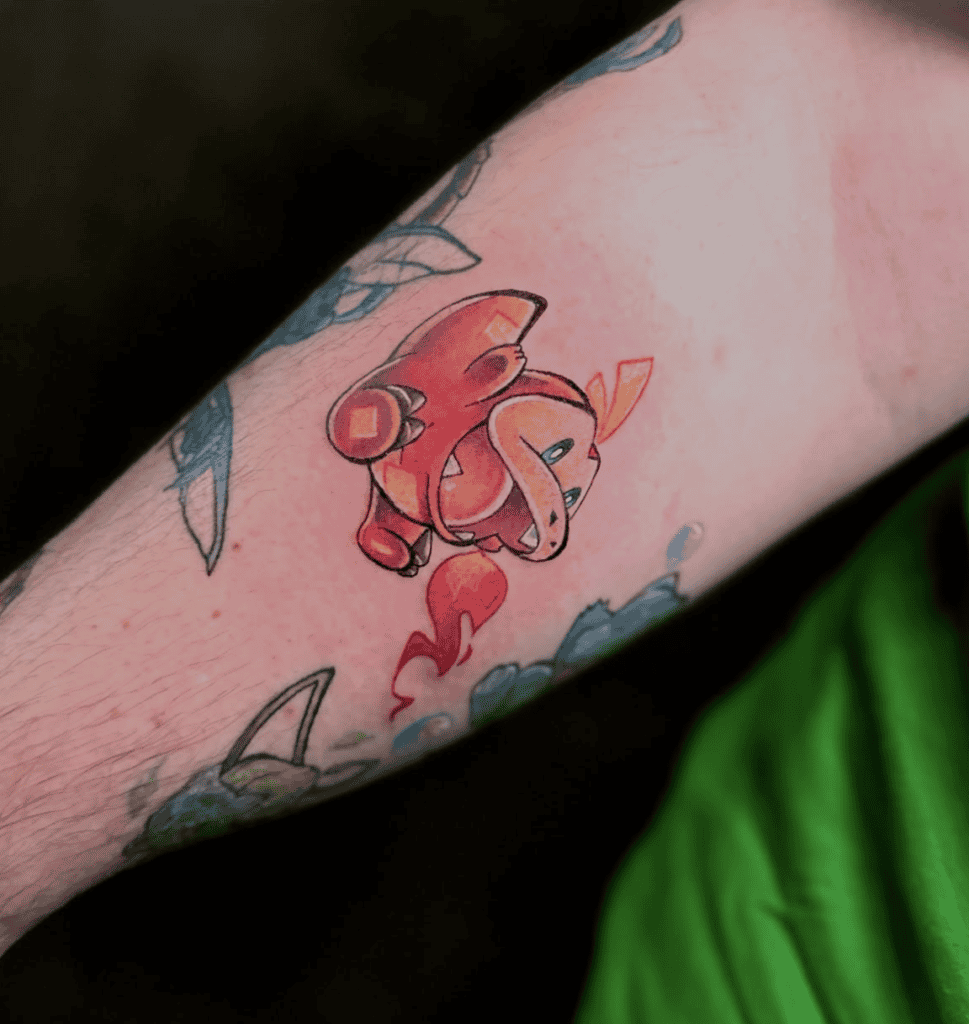 Fuecoco Flame Paldea Pokémon Tattoo