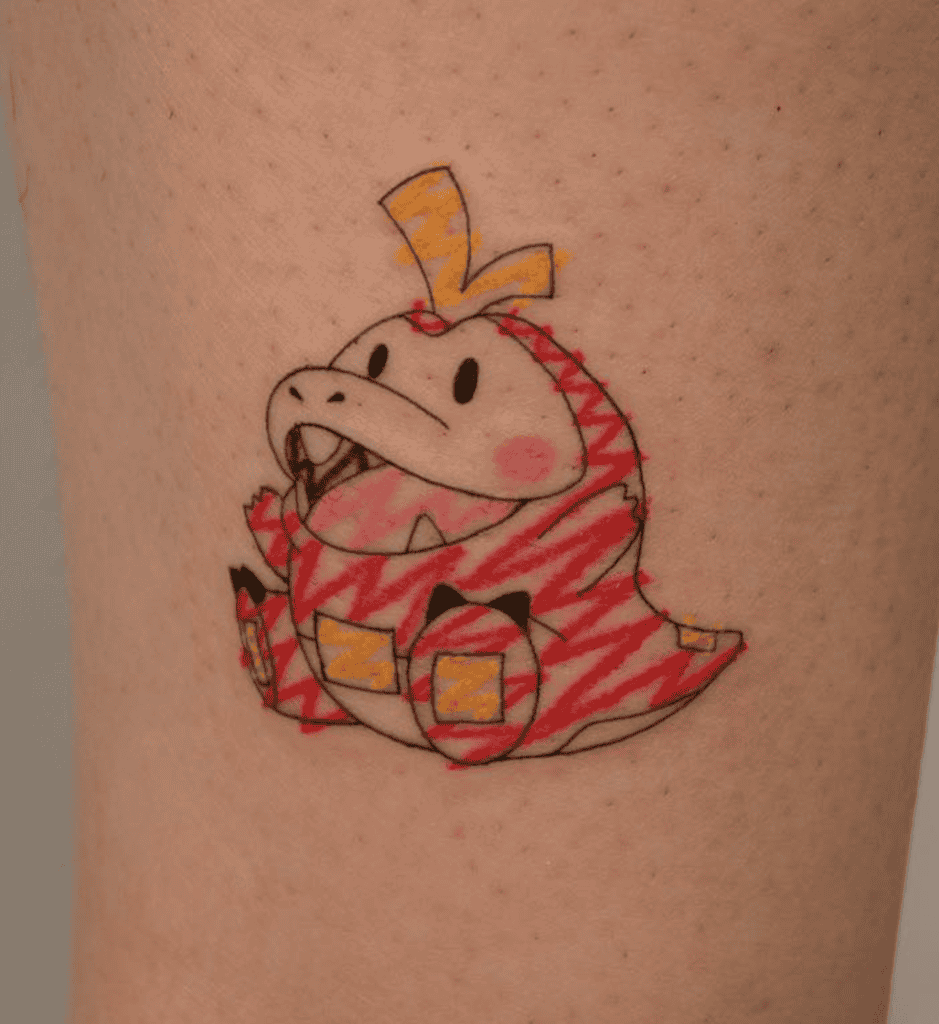 Fuecoco Sketch Paldea Pokémon Tattoo