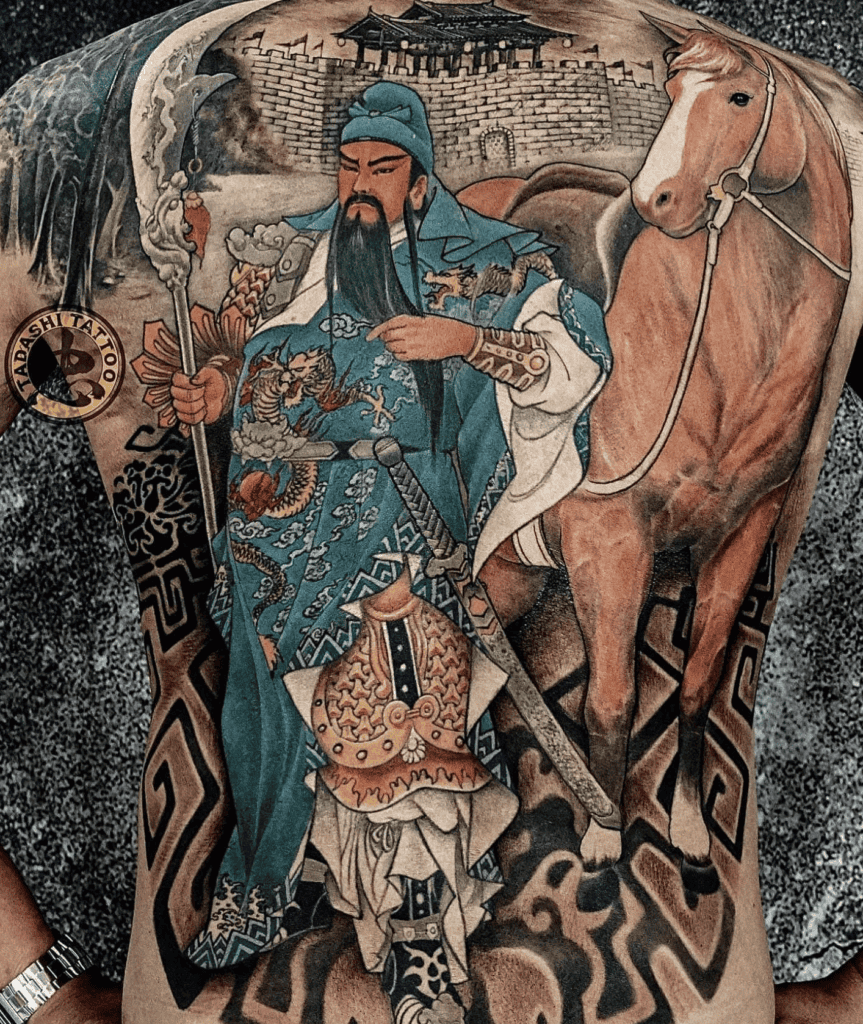 Guan Yu Back Chinese Mythology Tattoo