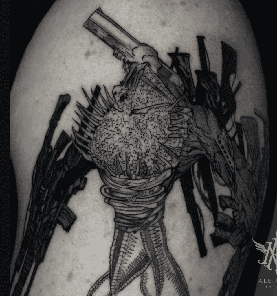 Gun Devil Shout Chainsaw Man Tattoo