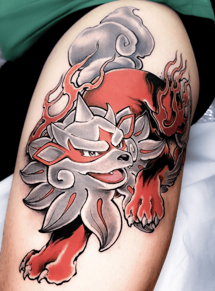 Hisuian Arcanine Happy Hisui Pokémon Tattoo