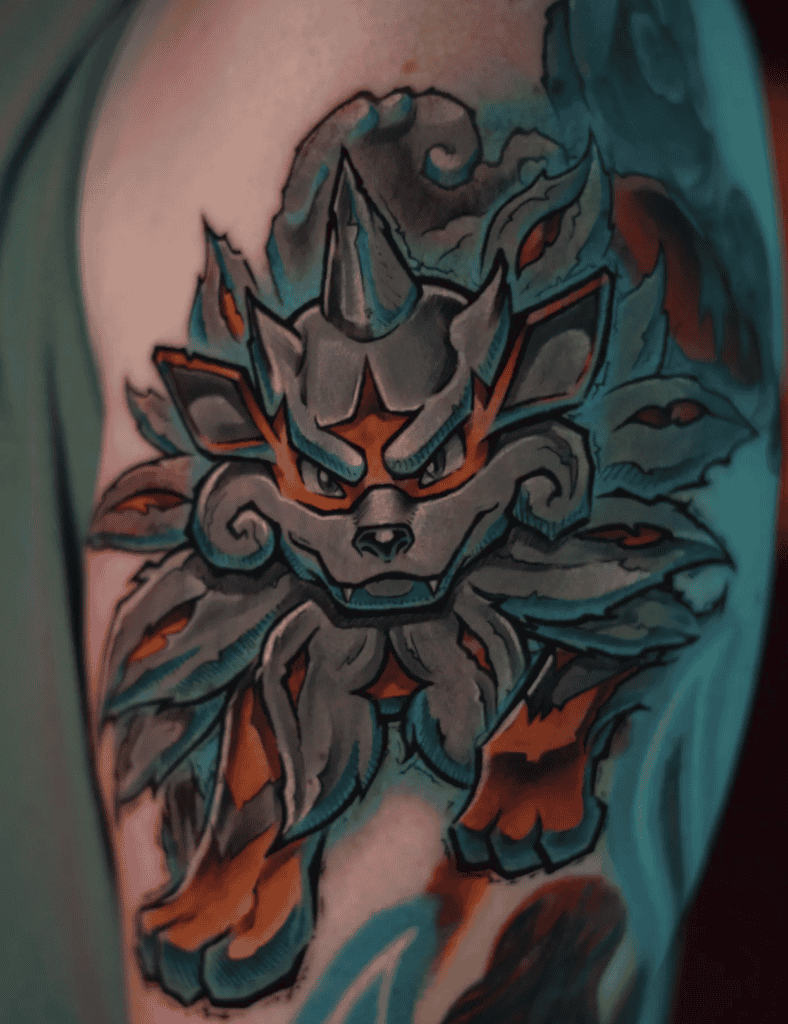 Hisuian Arcanine Stance Hisui Pokémon Tattoo