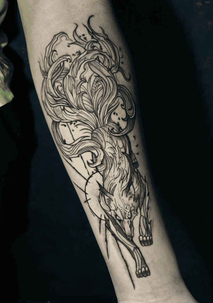 Huli Jing Fox Chinese Mythology Tattoo