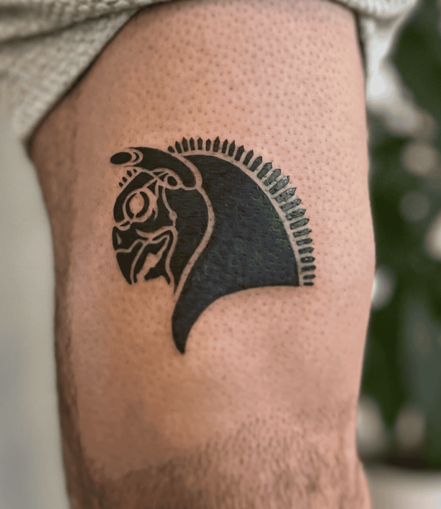 Huma Bird Head Persian Mythology Tattoo