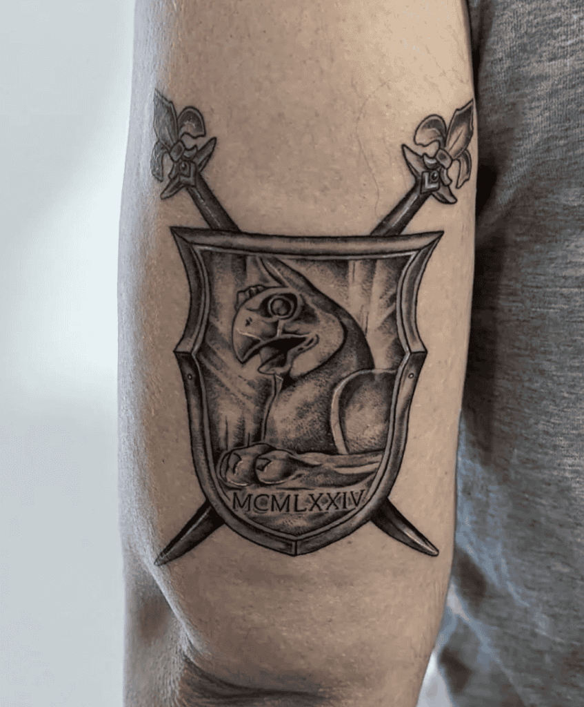 Huma Bird Shield Persian Mythology Tattoo